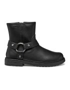 Geox Ghete biker de piele ecologica - Negru/Argintiu