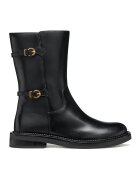 Geox Ghete de piele cu catarame - Auriu/Negru