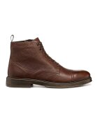 Geox Ghete de piele cu fermoar - Maro cognac