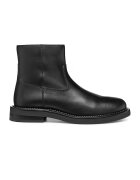 Geox Ghete de piele cu fermoar - Negru
