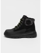 Geox Ghete de piele cu fermoar - Negru