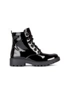Geox Ghete de piele ecologica cu aspect lacuit Casey - Negru
