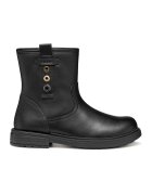 Geox Ghete de piele ecologica cu fermoar - Negru