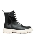 Geox Ghete de piele ecologica Junette - Alb/Negru