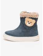 Geox Ghete de piele intoarsa cu design urs - Bleumarin