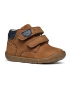 Geox Ghete de piele nabuc cu velcro - Caramel/Bleumarin