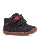 Geox Ghete de piele nabuc cu velcro - Negru