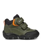 Geox Ghete impermeabile din piele ecologica cu insertii din material textil - Negru/Portocaliu mandarina/Verde aquamarin