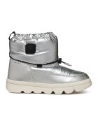 Geox Ghete slip-on de iarna impermeabile - Negru stins/Alb murdar/Argintiu