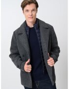 Geox Haina scurta 2in1 din amestec de lana Claudio - Gri inchis melange