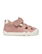 Geox Pantofi de piele cu velcro si decupaje - Roz prafuit