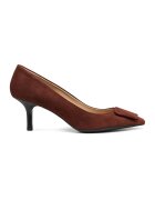 Geox Pantofi de piele intoarsa cu varf ascutit - Maro cognac