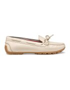 Geox Pantofi loafer de piele cu funda - Alb fildes