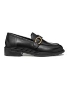 Geox Pantofi loafer de piele cu varf rotund - Negru