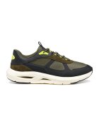 Geox Pantofi sport cu garnituri de piele si plasa - Negru/Kaki