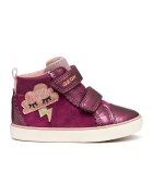 Geox Pantofi sport cu inchidere velcro dubla si segmente din piele intoarsa - Violet