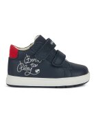Geox Pantofi sport cu inchidere velcro - piele si piele intoarsa - Rosu/Bleumarin