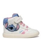 Geox Pantofi sport cu inchidere velcro si aplicatie cu Stitch - Alb/Albastru