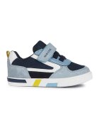 Geox Pantofi sport cu inchidere velcro si detalii din piele intoarsa - Alb/Albastru