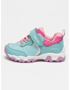 Geox Pantofi sport cu inchidere velcro si garnituri din piele ecologica Magnetar - Fucsia/Turcoaz