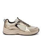 Geox Pantofi sport cu insertii de piele intoarsa - Auriu/Bej deschis