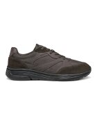 Geox Pantofi sport cu insertii de piele intoarsa - Verde inchis/Maro inchis