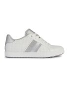 Geox Pantofi sport cu insertii stralucitoare - Alb/Argintiu