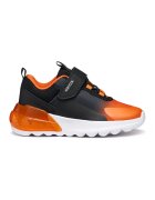 Geox Pantofi sport cu logo si velcro - Negru/Portocaliu mandarina