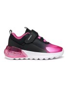 Geox Pantofi sport cu logo si velcro - Negru/Roz deschis