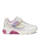Geox Pantofi sport cu plasa din material textil si velcro - Albastru pastel/Roz pastel/Alb murdar