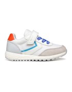 Geox Pantofi sport cu velcro si garnituri de piele intoarsa - Maro taupe deschis/Alb murdar