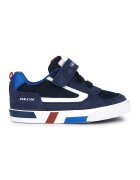 Geox Pantofi sport cu velcro si garnituri de piele intoarsa - Rosu/Alb/Bleumarin
