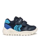 Geox Pantofi sport cu velcro si garnituri din piele ecologica - Turcoaz/Bleumarin