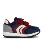 Geox Pantofi sport cu velcro si insertii de piele intoarsa Alben - Rosu inchis/Bleumarin