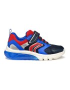 Geox Pantofi sport cu velcro si insertii din plasa - Rosu/Gri deschis/Albastru royal