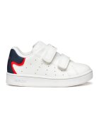 Geox Pantofi sport cu velcro si model perforat - Alb/Bleumarin