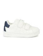 Geox Pantofi sport cu velcro si model perforat - Alb murdar/Bleumarin