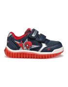 Geox Pantofi sport cu velcro si Spider Man - Rosu/Bleumarin