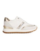 Geox Pantofi sport de piele cu garnituri din piele intoarsa Desya - Alb/Auriu