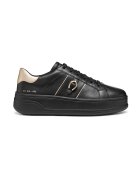 Geox Pantofi sport de piele cu platforma Mixed - Auriu/Negru