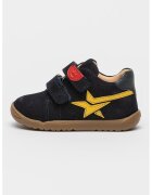 Geox Pantofi sport de piele intoarsa cu velcro - Galben/Bleumarin
