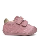 Geox Pantofi sport de piele intoarsa cu velcro si imprimeu - Roz prafuit
