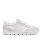 Geox Pantofi sport de piele si piele intoarsa - Alb