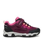 Geox Pantofi sport din material sintetic si textil cu velcro - Negru/Violet tyrian