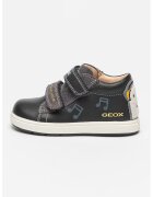 Geox Pantofi sport din piele cu insertii din piele intoarsa Biglia - Negru/Albastru