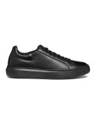 Geox Pantofi sport din piele Deiven - Negru stins