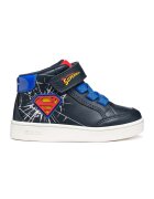 Geox Pantofi sport din piele ecologica cu garnituri din material textil - Albastru royal/Bleumarin