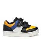 Geox Pantofi sport din piele ecologica cu garnituri din material textil - Negru/Galben