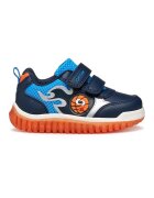 Geox Pantofi sport din piele ecologica cu inchidere velcro - Portocaliu/Bleumarin