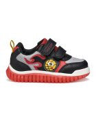 Geox Pantofi sport din piele ecologica cu inchidere velcro - Rosu/Negru